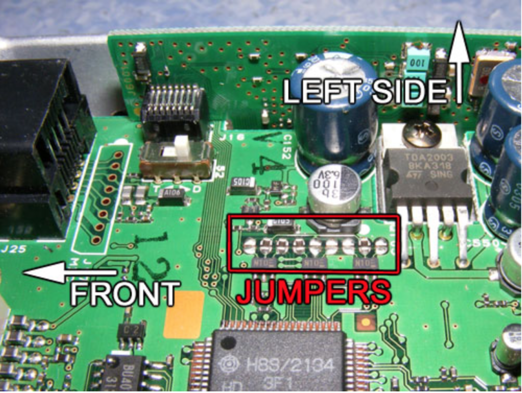 Jumpers in original positions (European version)