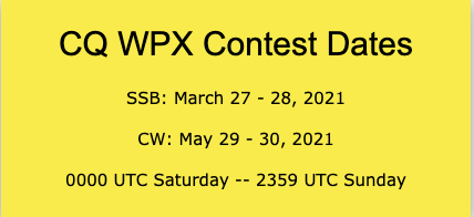 CQ WPX Contest 2021