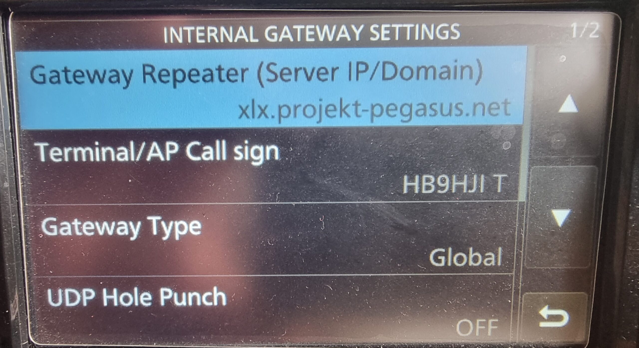 ICOM IC-705 Internal Gateway Settings für XLX229D Terminal Mode Konfiguration