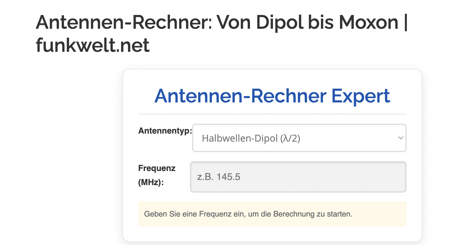 Neu auf Funkwelt.net: Unsere Online-Rechner für Funkprofis!