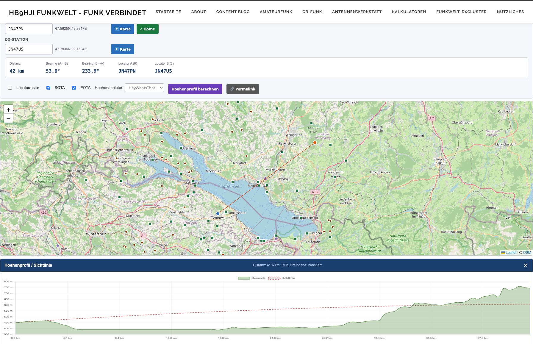 QTH-Locator & Distanzrechner für Funkamateure