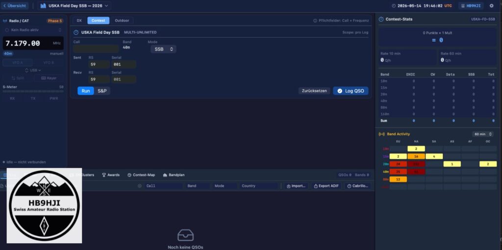 HAM-Tools DX-Cluster Workstation mit Bandmap und MapKit-Weltkarte