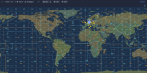 Ham-Tools DX-Weltkarte zeigt die ganze Welt mit Maidenhead-Feldern, CQ-Zonen und ITU-Zonen