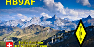 HB9AF Swiss Amateur DX & Contest Team – Logo mit Schweizer Alpenpanorama