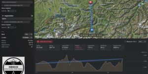 QTH-Locator zeigt Karte und Höhenprofil zum Säntis: Gelände im Weg, Freiraum minus 1151 Meter, blockiert bei Kilometer 21,8 durch einen 3002 Meter hohen Gipfel